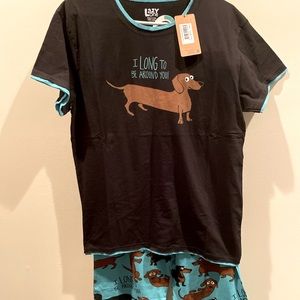 Lazy One Dachshund Pajama Set NWT